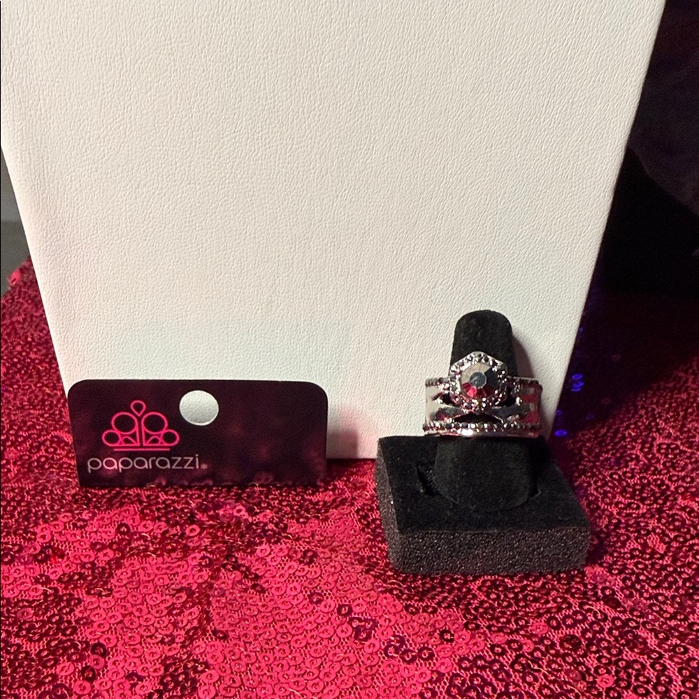 Paparazzi Silver and Red Ring